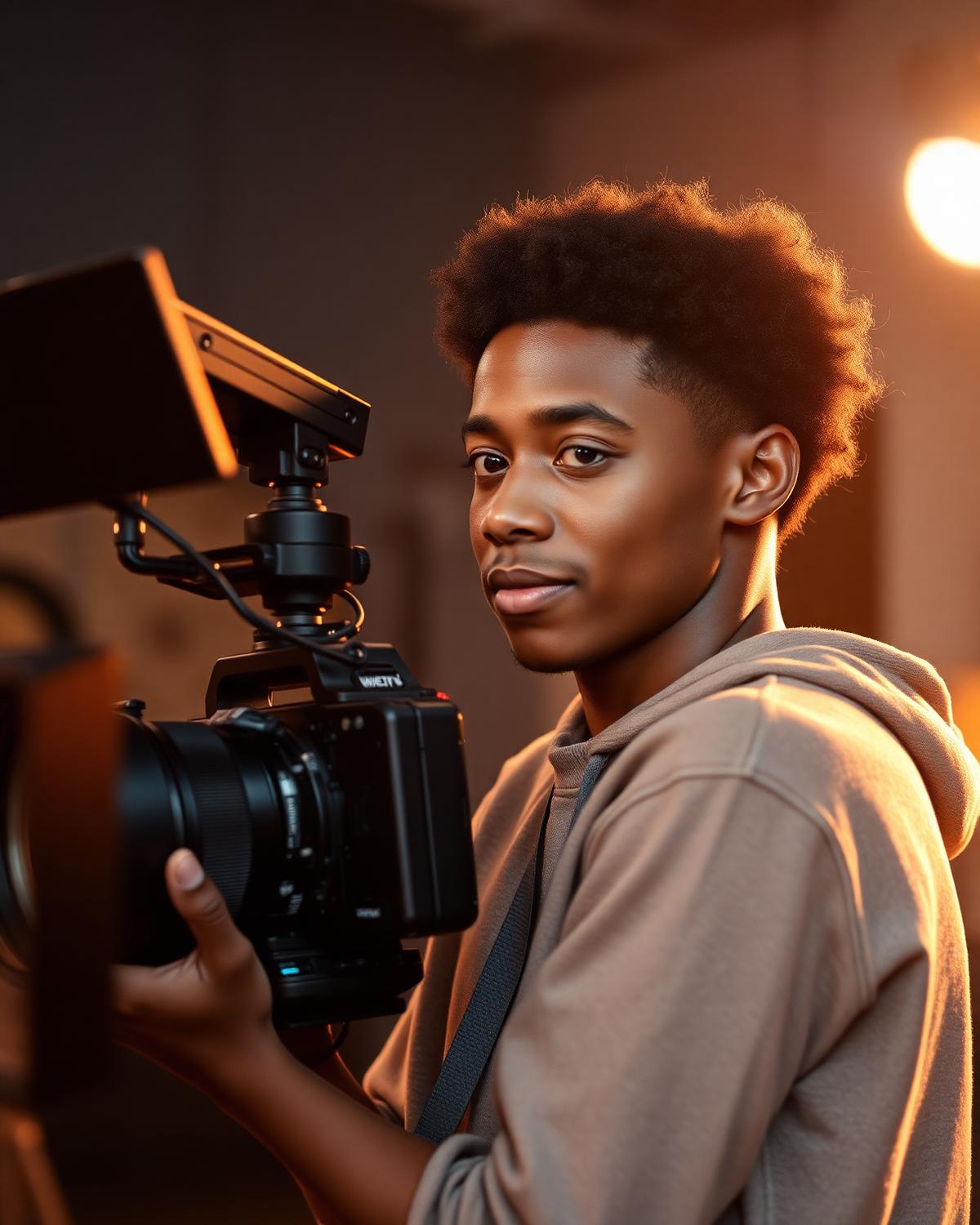 Young African American film creative